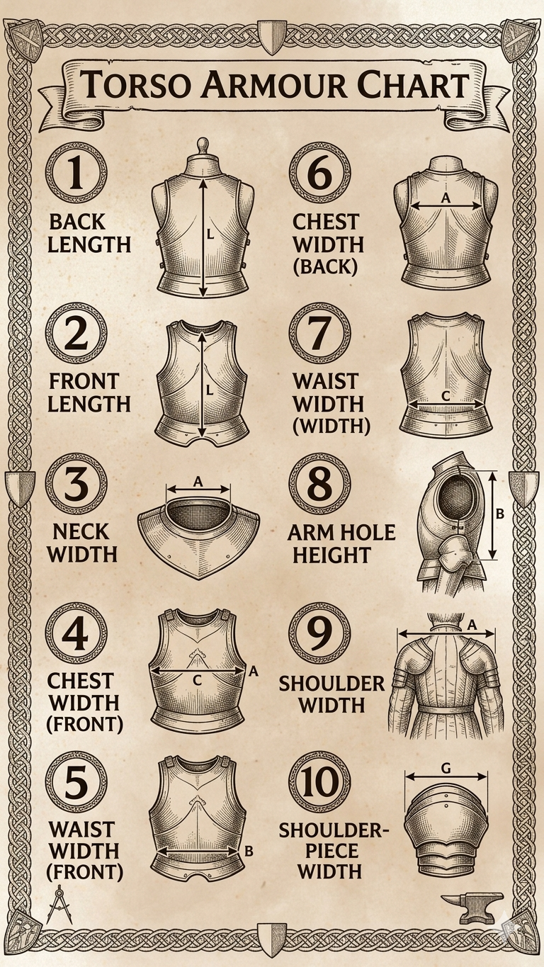Torso Armour Size Guide
